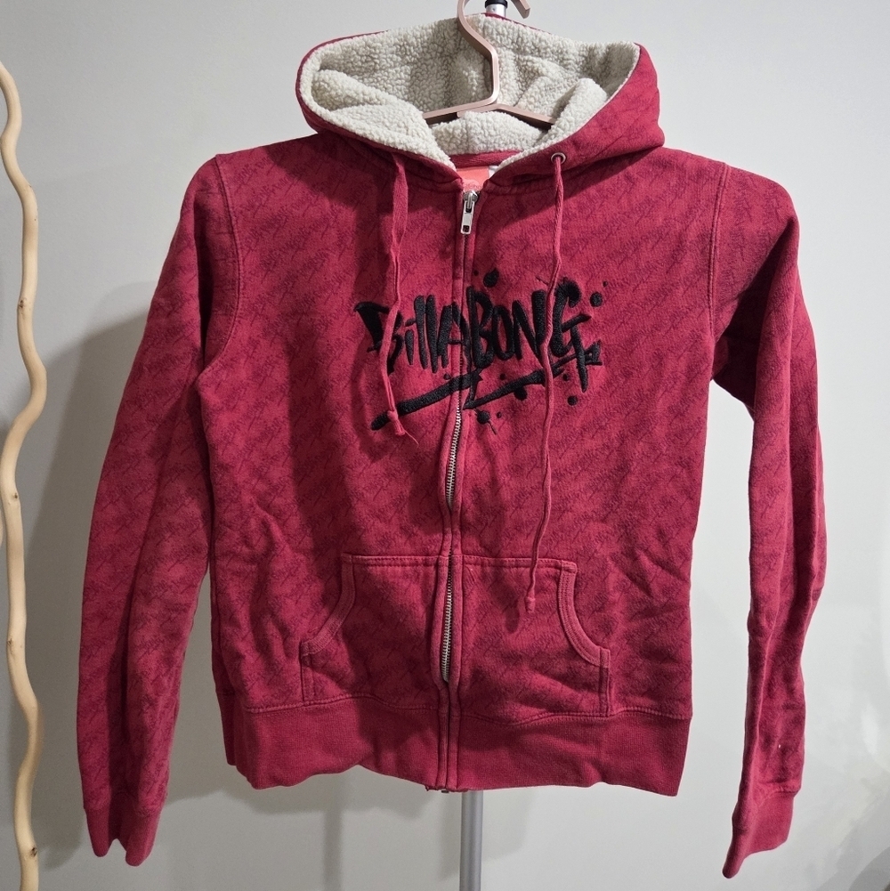 Billabong  Boys Red Hoodie Jacket Full Zip Sz.M